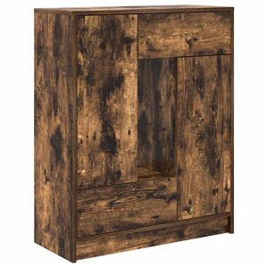 vidaXL Sideboard with Drawers and Doors Smoked Oak 73x31x90 cm