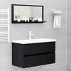 vidaXL Bathroom Mirror Black 80x10.5x37 cm Engineered Wood