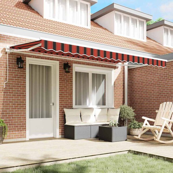 vidaXL Retractable Awning Manual Orange and Black 400 x 200 cm