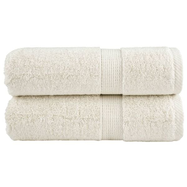 vidaXL Premium Guest Towels SOLUND 2 pcs Cream 30x50 cm 600 gsm