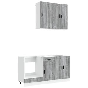 vidaXL Kitchen Unit PORTO 5 pcs Grey Sonoma Engineered Wood