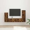 vidaXL TV Cabinet Set Wall-mounted 4 pcs Smoked Oak Engineered Wood