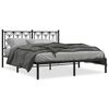 vidaXL Metal Bed Frame without Mattress with Headboard Black 160x200cm
