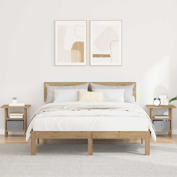 vidaXL Bedside Table 2 pcs Artisan Oak 41 x 40 x 45 cm Engineered Wood