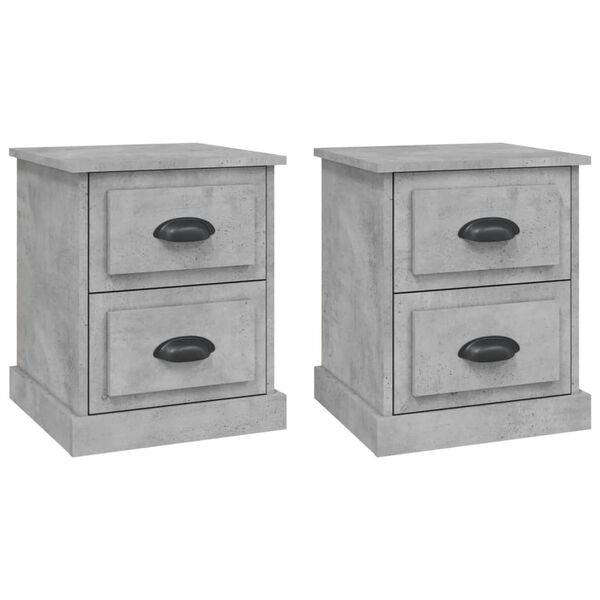 vidaXL Bedside Cabinets 2 pcs Concrete Grey 39x39x47.5 cm Engineered Wood