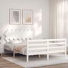 vidaXL Bed Frame without Mattress White King Size Solid Wood