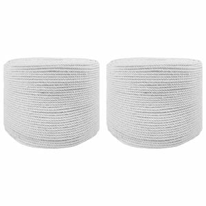 vidaXL Cotton Twine 2 pcs 2 mm 100 m White 100% Cotton