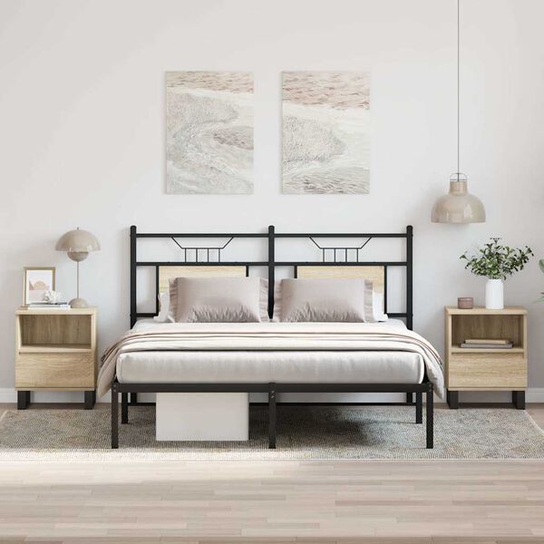 vidaXL Bedside Cabinets 2 pcs Sonoma Oak 40x35x50 cm Engineered Wood