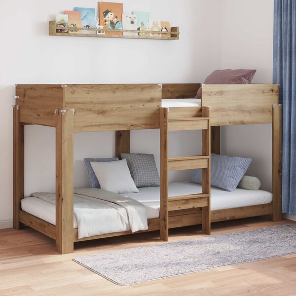 vidaXL Bunk Bed for Kids Artisan Oak 100 x 200 cm Engineered Wood