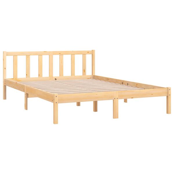 vidaXL Bed Frame without Mattress Solid Wood 140x190 cm