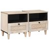 vidaXL Bedside Cabinet 2 pcs Beige 40 x 33 x 46 cm Solid Acacia wood
