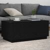 vidaXL Coffee Table with LED Lights Black Oak 90x50x40 cm