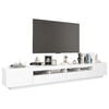 vidaXL TV Cabinet with LED Lights White 260x35x40 cm