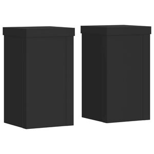 vidaXL Plant Stand 2 pcs Black 10 x 10 x 18 cm Engineered Wood