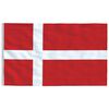 vidaXL Denmark Flag | Red and White | 68D 100% Polyester | 90 x 150 cm | Durable