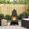 vidaXL Fire Pit Black 50 x 50 x 95 cm Steel