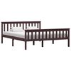 vidaXL Bed Frame without Mattress Dark Brown Solid Pinewood 160x200 cm