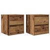 vidaXL Wall-mounted Bedside Cabinets 2 pcs Old Wood 38x34x40 cm