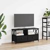 vidaXL TV Cabinet Black Oak 90 x 33 x 45 cm Engineered Wood and Steel
