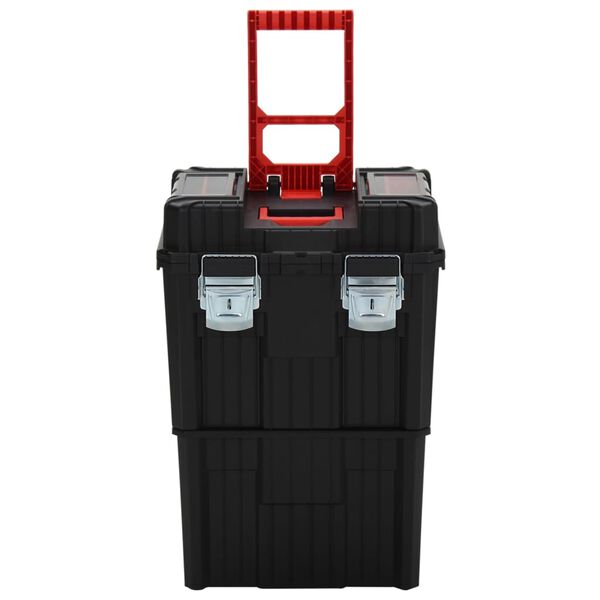 vidaXL Toolbox Trolley Black and Red Polypropylene