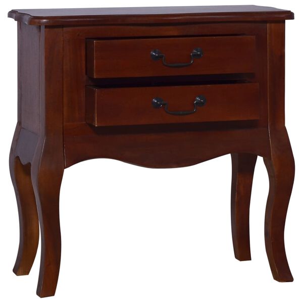 vidaXL Bedside Cabinet Classical Brown 60x30x60 cm Solid Mahogany