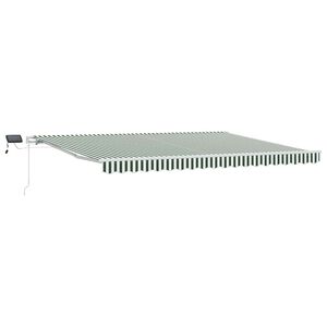 vidaXL Retractable Awning Green and White 450 x 350 cm