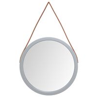 vidaXL Wall Mirror with Strap Silver Ø 45 cm
