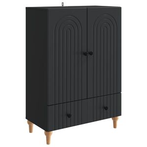 vidaXL Sideboard with Drawer Black 66 x 34.5 x 95 cm Engineered Wood