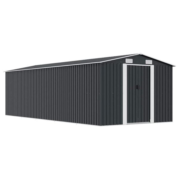 vidaXL Garden Shed 257x580x181 cm Metal Anthracite