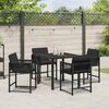 vidaXL Garden Dining Set 5 pcs Black Poly Rattan