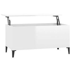 vidaXL Coffee Table High Gloss White 90x44.5x45 cm Engineered Wood