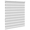 vidaXL Zebra Blind Light Grey 130x150 cm Fabric Width 125.9 cm Polyester