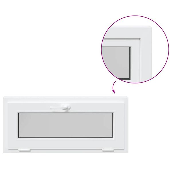 vidaXL Basement Window RISOR 90x40 cm Tilt 3 Glazing White