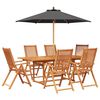 vidaXL Outdoor Dining Set with Parasol 8 pcs Anthracite and Natural