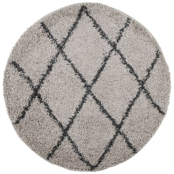 vidaXL Shaggy Rug PAMPLONA High Pile Modern Beige and Anthracite &Oslash; 120 cm