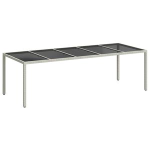 vidaXL Garden Table | White | Poly Rattan | Large | Adjustable Feet