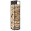 vidaXL Firewood Rack Black 25x25x100 cm Cold-rolled steel