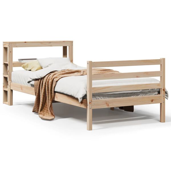 vidaXL Bed Frame without Mattress 75x190 cm Small Single Solid Wood Pine