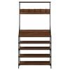 vidaXL Clothes Rack with Shoe Storage Brown Oak 90x34x184 cm