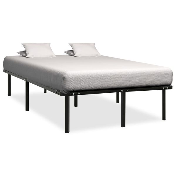 vidaXL Bed Frame without Mattress Black Metal 140x200 cm