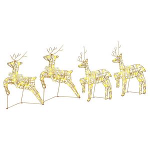 vidaXL LED Reindeers with 80 LEDs 4 pcs Gold PET