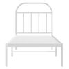 vidaXL Metal Bed Frame without Mattress with Headboard White 75x190cm