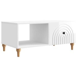 vidaXL Coffee Table High Gloss White 90 x 50 x 40 cm Engineered Wood