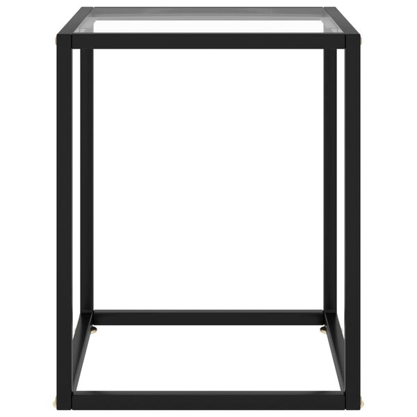 vidaXL Coffee Table Black with Tempered Glass 40x40x50 cm