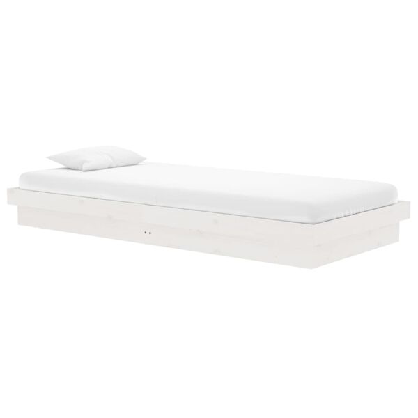 vidaXL Bed Frame without Mattress White Solid Wood 90x200 cm