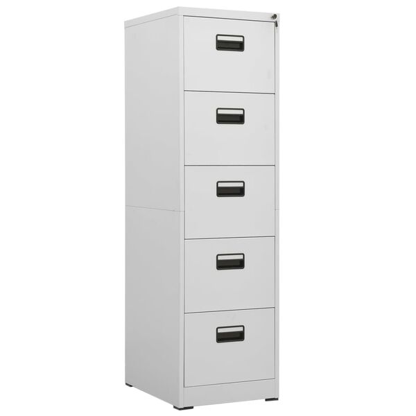 vidaXL Filing Cabinet Light Grey 46x62x164 cm Steel