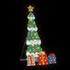 vidaXL Lighted Christmas Tree with 3 Gift Boxes 2D Warm White 150 cm