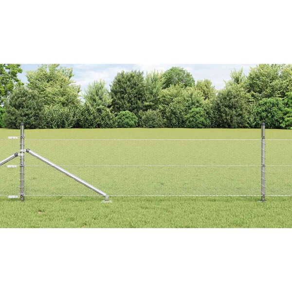 vidaXL Fence Post Silver 100 x 0.8 m (13 mm mesh) Steel