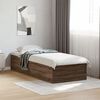 vidaXL Bed Frame without Mattress Brown Oak 100x200 cm