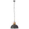 vidaXL Industrial Hanging Lamp Grey Round 42 cm E27 Solid Mango Wood